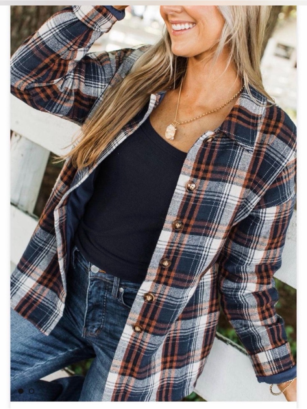 Pulse Plaid Button-Down Shacket - Black, Brown & White